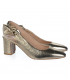 Zlaté elegantní sandály s mašlí na boku 141415