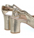 Zlaté elegantní sandály s mašlí na boku 141415