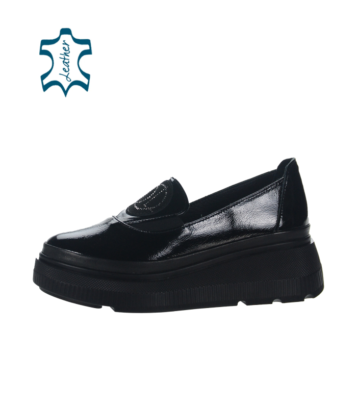 Kožené pohodlné polo boty s logem OL 575-060