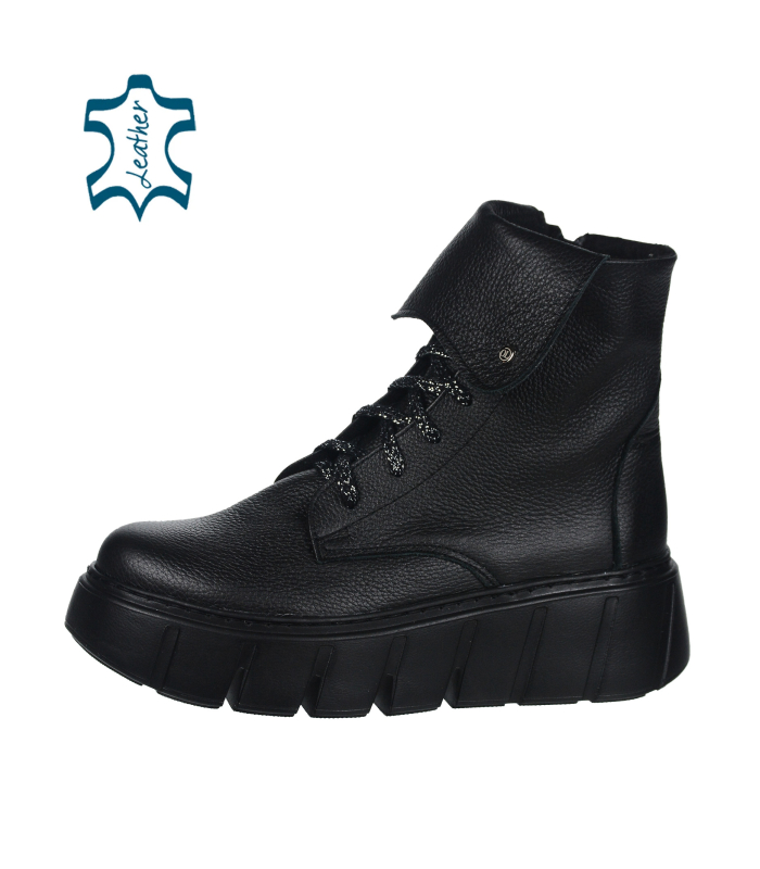 Černé stylové kotníkové tenisky na podešvi 9159 black 2482