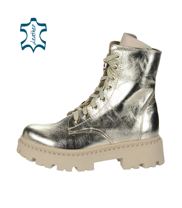 Zlaté workery s ozdobami na šňůrkách 2484