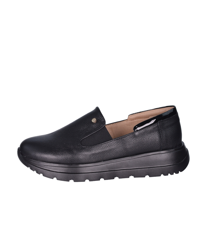 Černé kožené slip on mokasiny DTE054