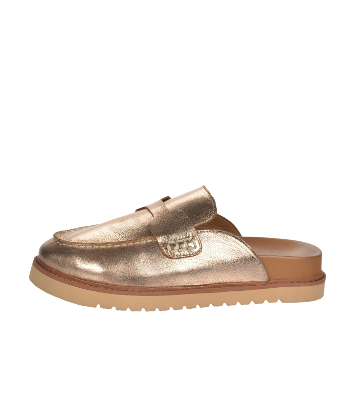 Dámské zlaté pantofle s otevřenou patou G326 22-23026