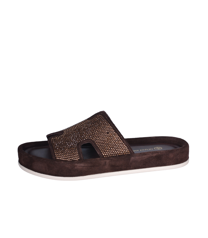  Dámská hnědé pantofle G064 00955