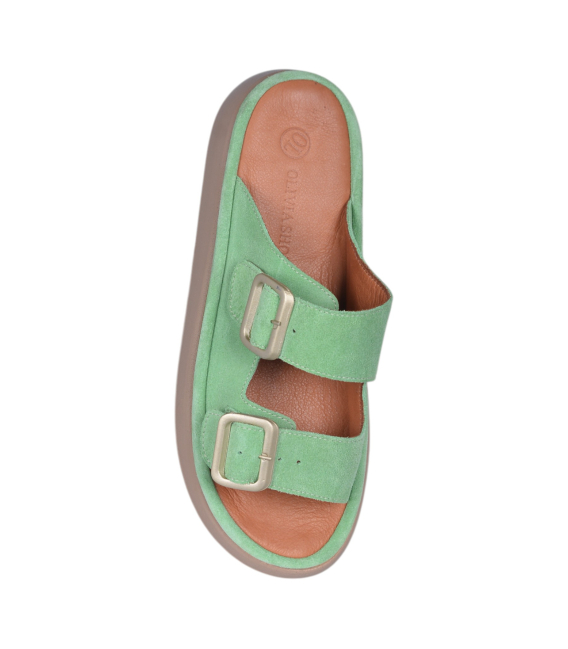 Dámské moderní zelené pantofle P198 113-05V