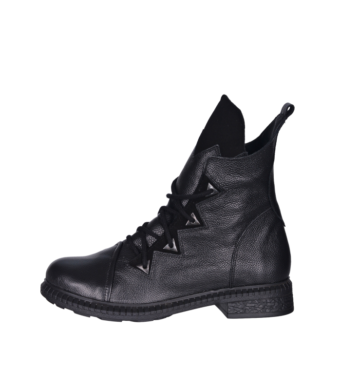 Pohodlné černé kotníkové kozačky 1909