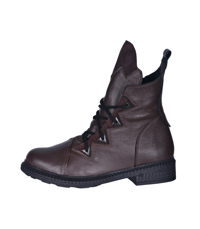 Pohodlné hnědé kotníkové kozačky 1909