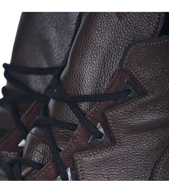 Pohodlné hnědé kotníkové kozačky 1909