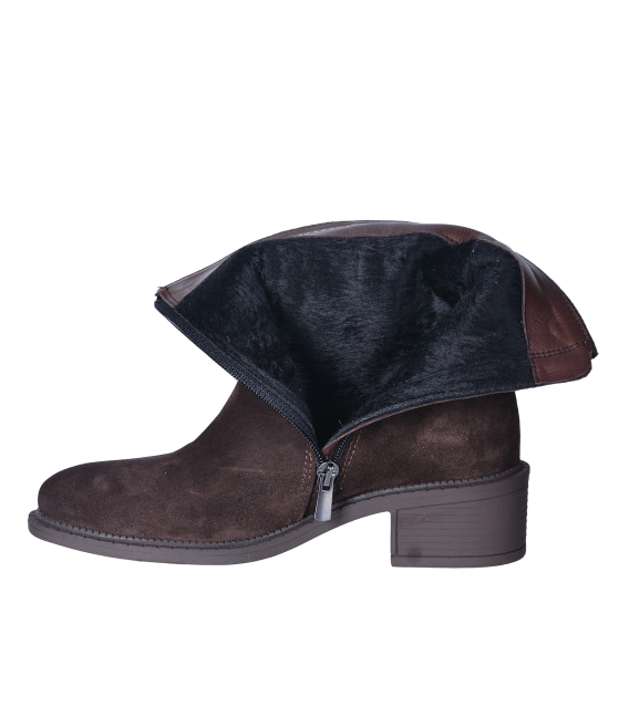 Čokoládové kotníkové kozačky 10656