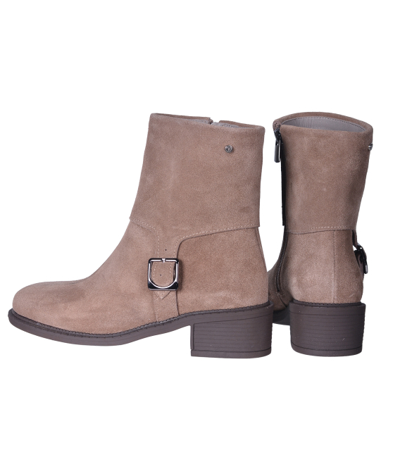 Béžové kotníkové kozačky 10656