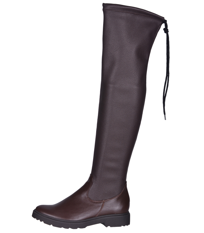 Dámské hnědé kožené holínky 2517