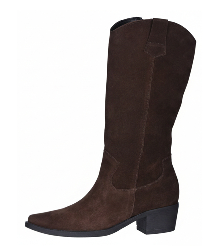 Dámské hnědé vysoké kovbojské holínky 2524