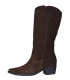 Dámské hnědé vysoké kovbojské holínky 2524