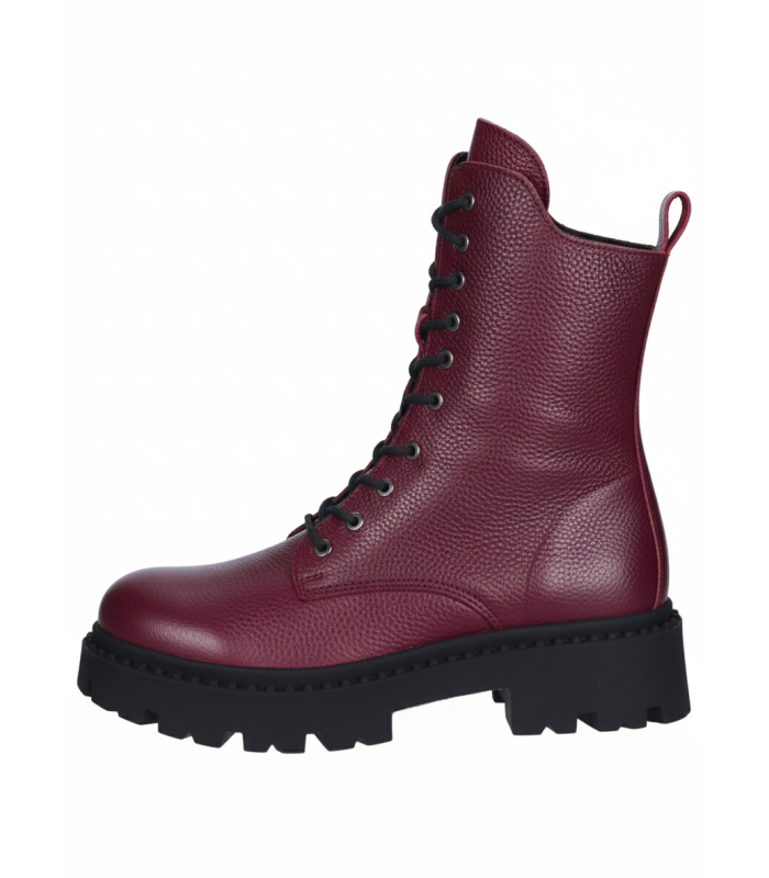 Bordové jednoduché workery na černé podešvi 2483