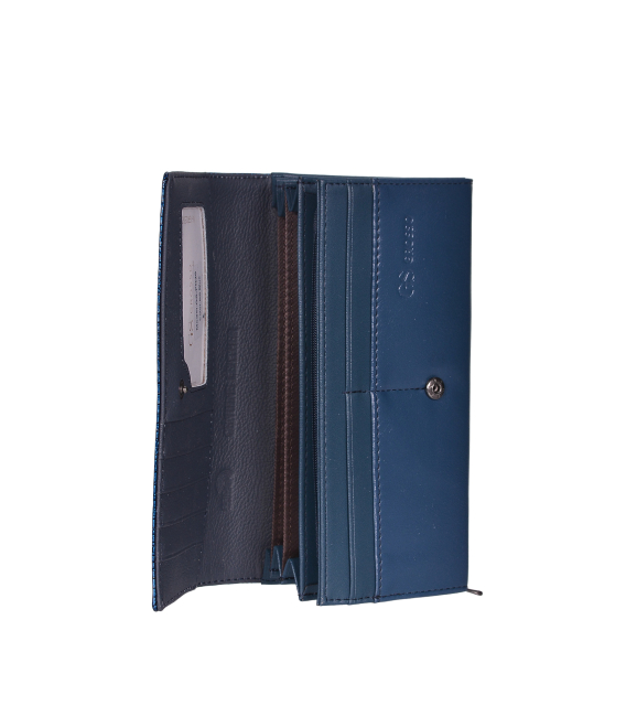 Dámská modrá lakovaná kroko peněženka PN20