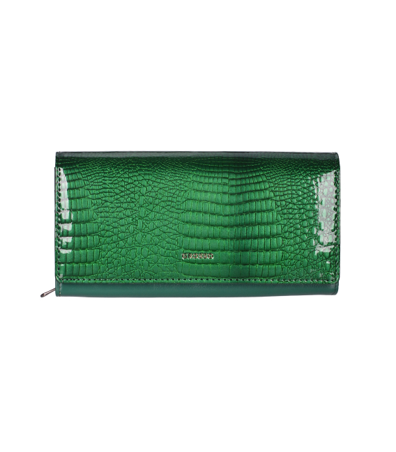 Dámská zelená lakovaná krokodýlí peněženka PN20