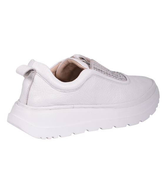 Bílé slip on tenisky s kamínky na podešvi unica 1012796