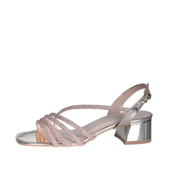 Zlaté štrásované sandály 07-1815