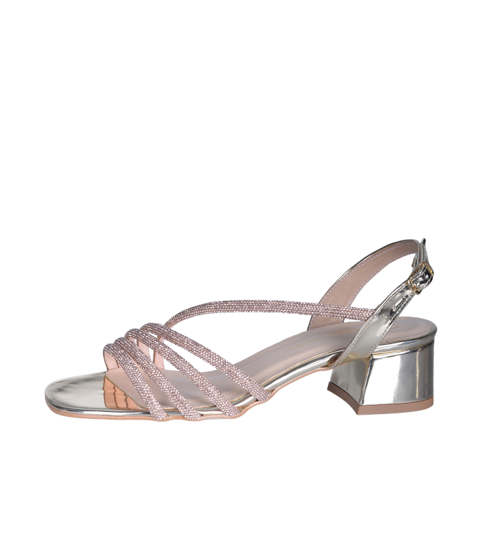 Zlaté štrásované sandály 07-1815