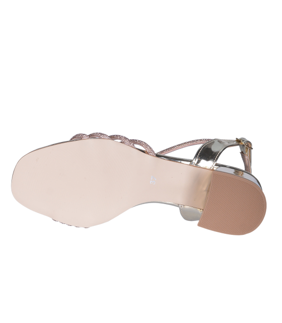 Zlaté štrásované sandály 07-1815