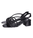 Černé štrásované sandály 07-1815