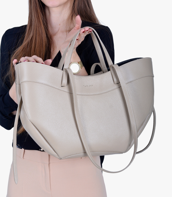 Zvýhodněný set béžové tenisky s nařasením na jazyku 8000+Kabelka Renata