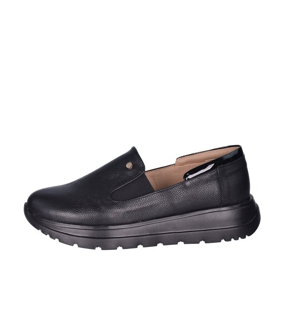 Černé kožené slip on mokasiny DTE054