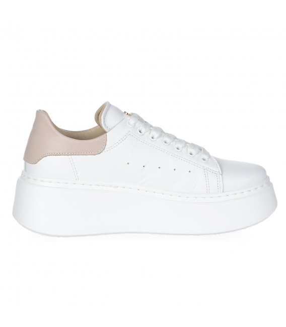 Bílé tenisky s béžovou patou n408s2