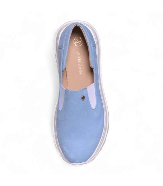 Modré slip on mokasiny DTE054