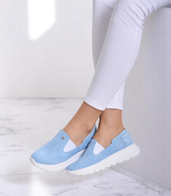 Modré slip on mokasiny DTE054