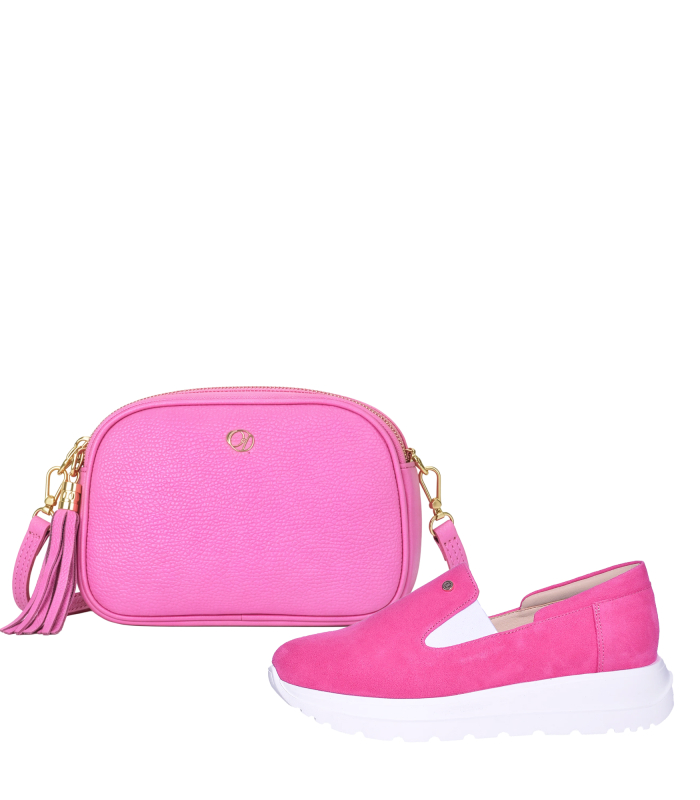 Zvýhodněný set modré slip on mokasíny DTE054+Kabelka Laura