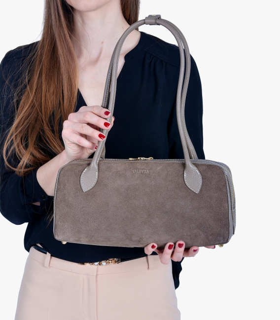 Zvýhodněný set cappuccino slip on mokasíny DTE054+ Kabelka Kristýna