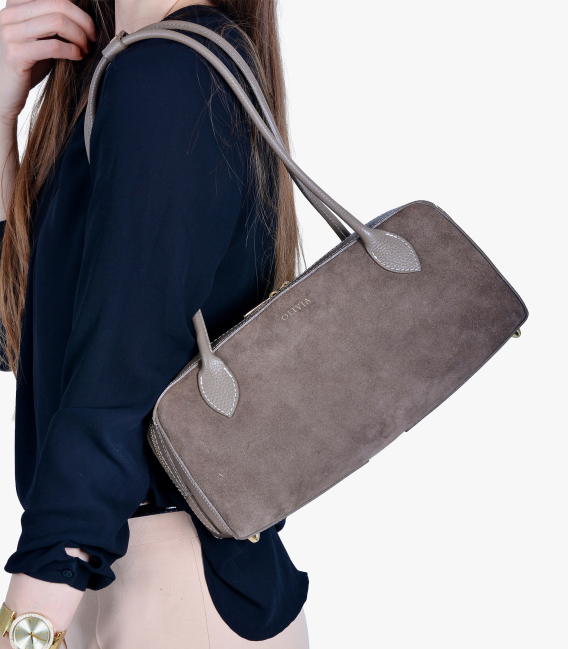 Zvýhodněný set cappuccino slip on mokasíny DTE054+ Kabelka Kristýna