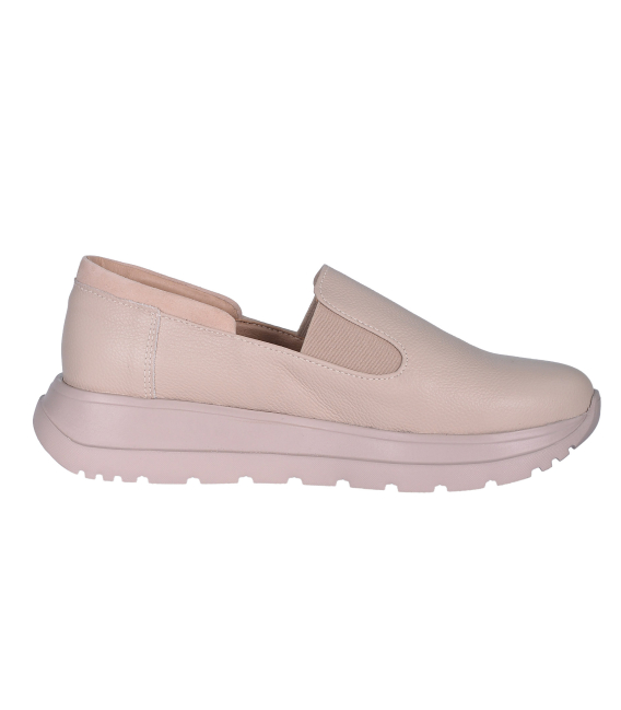 Béžové kožené slip on mokasiny DTE054