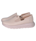 Béžové kožené slip on mokasiny DTE054