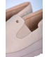 Béžové kožené slip on mokasiny DTE054