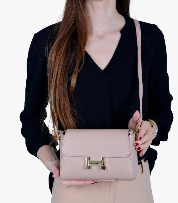 Zvýhodněný set béžové kožené slip on mokasíny DTE054+ Kabelka IVANA