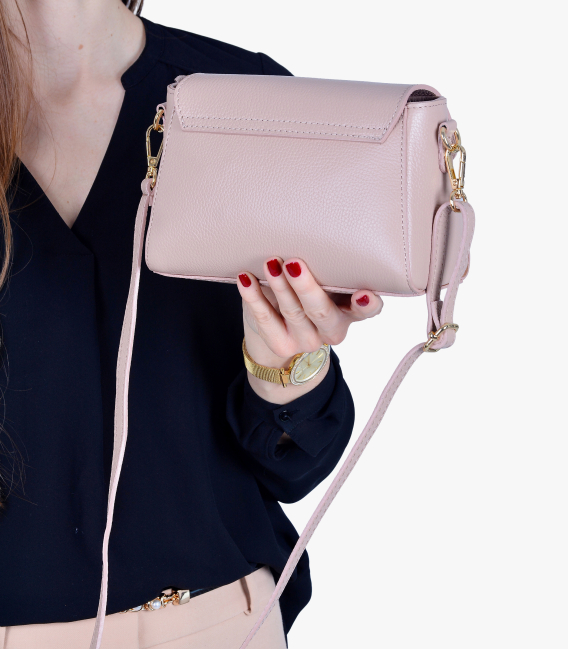 Zvýhodněný set béžové kožené slip on mokasíny DTE054+ Kabelka IVANA