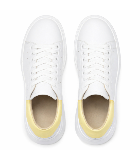 Bílé tenisky se žlutou patou n408s2