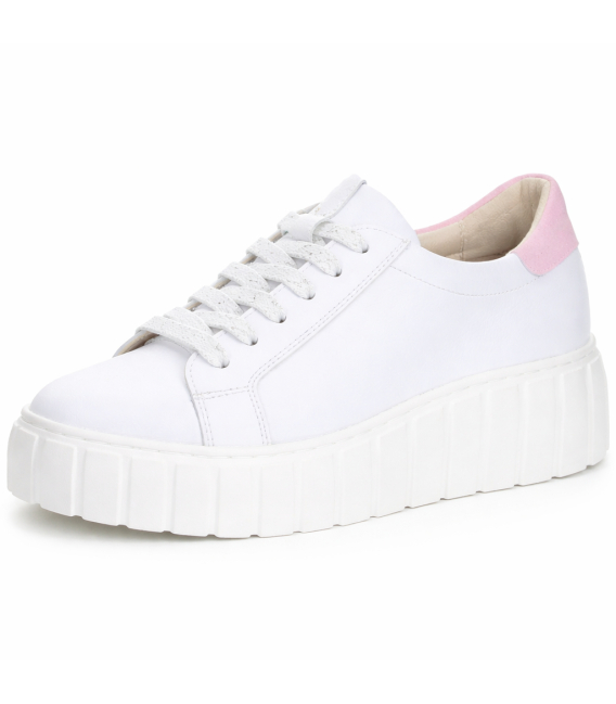 Bílo tenisky s růžovou patou s nařasením na jazyku 8000