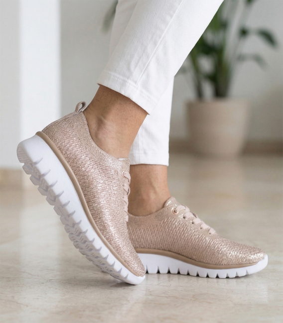 Dámské perforované zlaté tenisky 2765