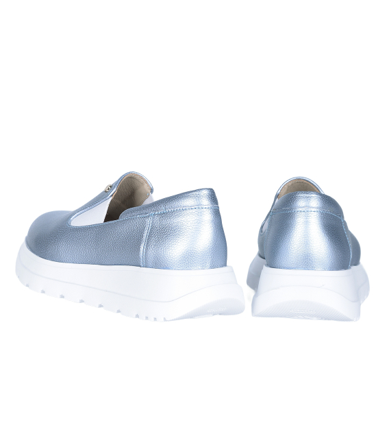 Modré kožené slip on mokasiny DTE054