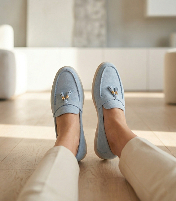 Dámské modré polobotky 041-3012-1