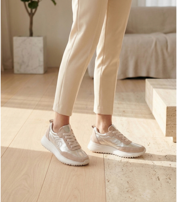 Dámské pohodlné zlaté tenisky 842-905