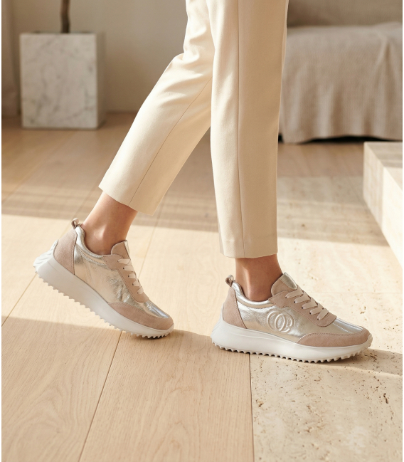 Dámské pohodlné zlaté tenisky 842-905