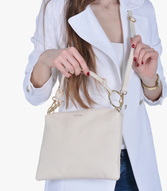 Zvýhodněný set béžové perforované slip on mokasíny DTE054+Kabelka Karin