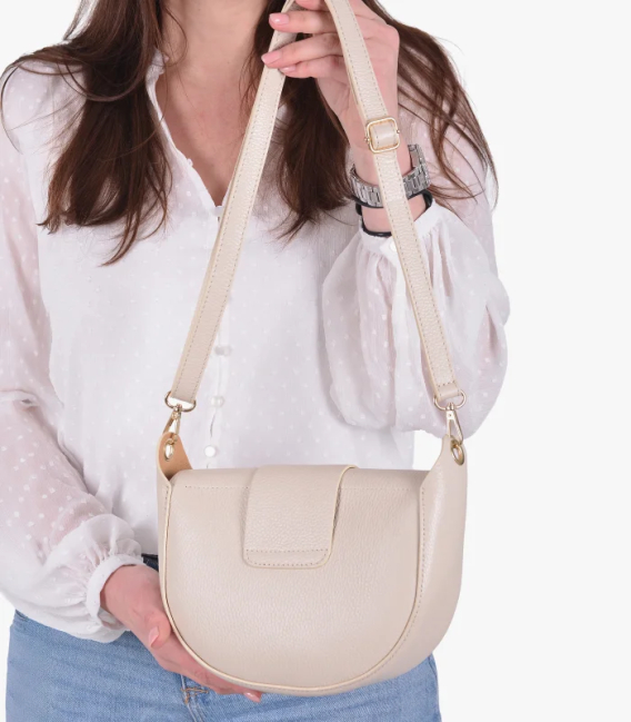 Zvýhodněný set béžové perforované slip on mokasíny DTE054+kabelka Sofia