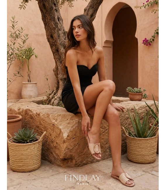 Dámské elegantní pantofle béžové