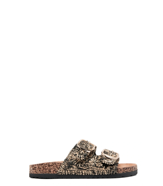 Bílo-černé pantofle