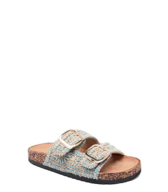 Bílo-modré pantofle